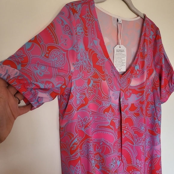 NWT Made With Love Floral Mumu Coverup Dress Small - Picture 3 of 9